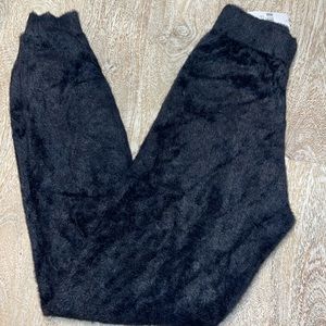 NWT Forever 21 black furry fur leggings Small